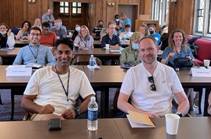 Members of cohort 2 in a classroom during a visit to Yale University